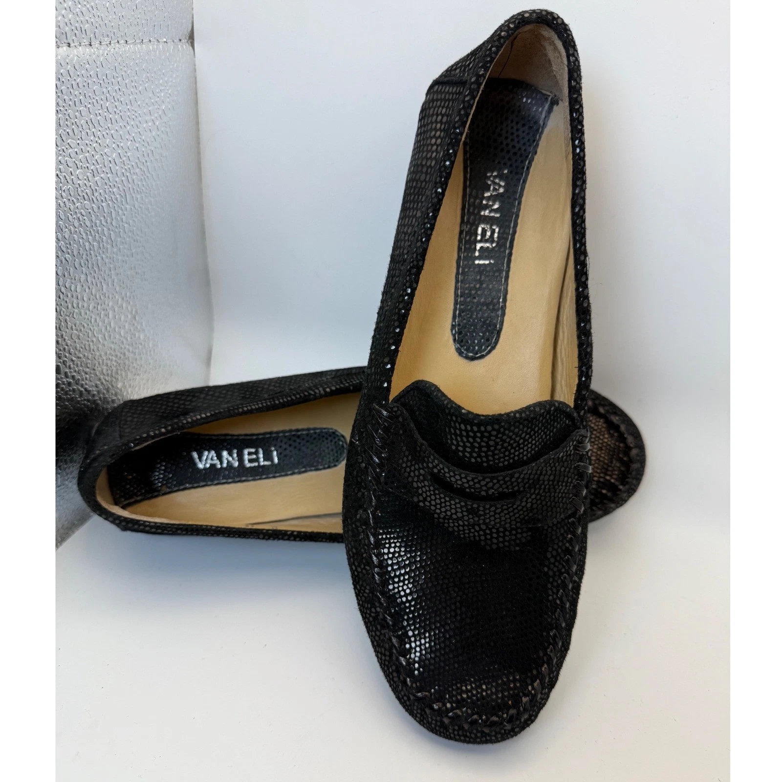 VANS Mocassini Vaneli Assia neri scamosciati Penny scarpe da guida comode slip on taglia 8M