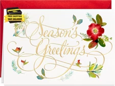 Boxed Holiday Cards, Floral Season'S Greetings (40 Cards with Envelopes) ⭐️⭐️⭐️⭐