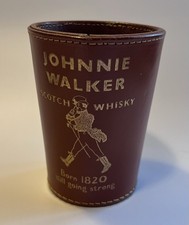 Johnnie Walker W&uuml;rfel Becher Striding Walking Man Vintage Johnny Leder Glas