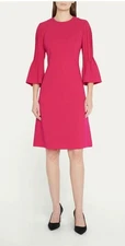 NWT Teri Jon by Rickie Freeman Women's Pink Pleated Sleeve Sheath Dress SZ 14 