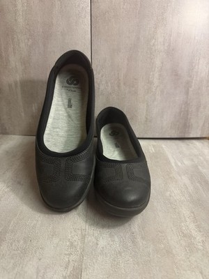 Clarks Cloudsteppers Ayla Flats Womens Size 7.5 Suede Slip On Comfort BLack