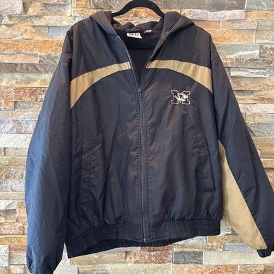 Missouri Tigers Jacket Mens L Black Fleece vinyl Full Zip NCAA College Football