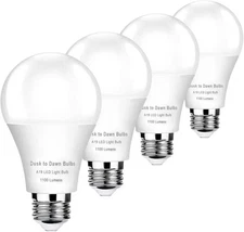 4 Pack Dusk to Dawn LED Light Bulbs 10W(75W Equivalent), 3000K 4 Pack, 3000k 