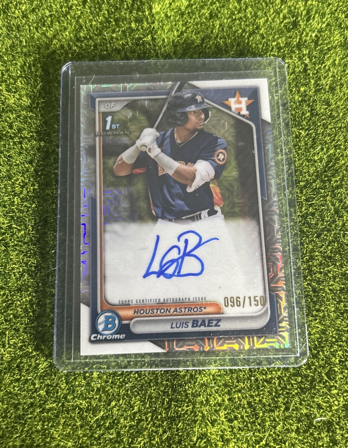 2024 Bowman Chrome Luis Baez 1st Prospect HTA Choice Refractor Auto /150 ASTROS