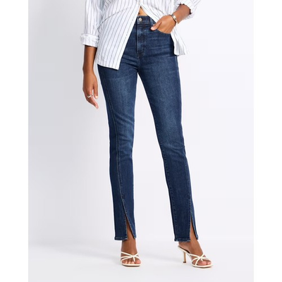 #ad Daze Womens Downtown High Rise Split Seam Jeans Size 28 Blue Clean Girl Modern $24.00