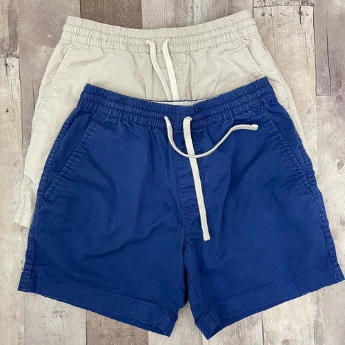 J Crew Factory Men's Pull-On Drawstring Dock Shorts Lot XS Blue & Khaki AW990