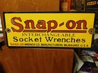 Vintage Snap-On Tools Porcelain Sign - Auto Wrench Gas Service Garage Shop Sign