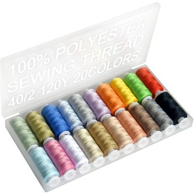 20 Color Handy Polyester Sewing Threads 120 Yds Each 20 PCS Machine Stitching