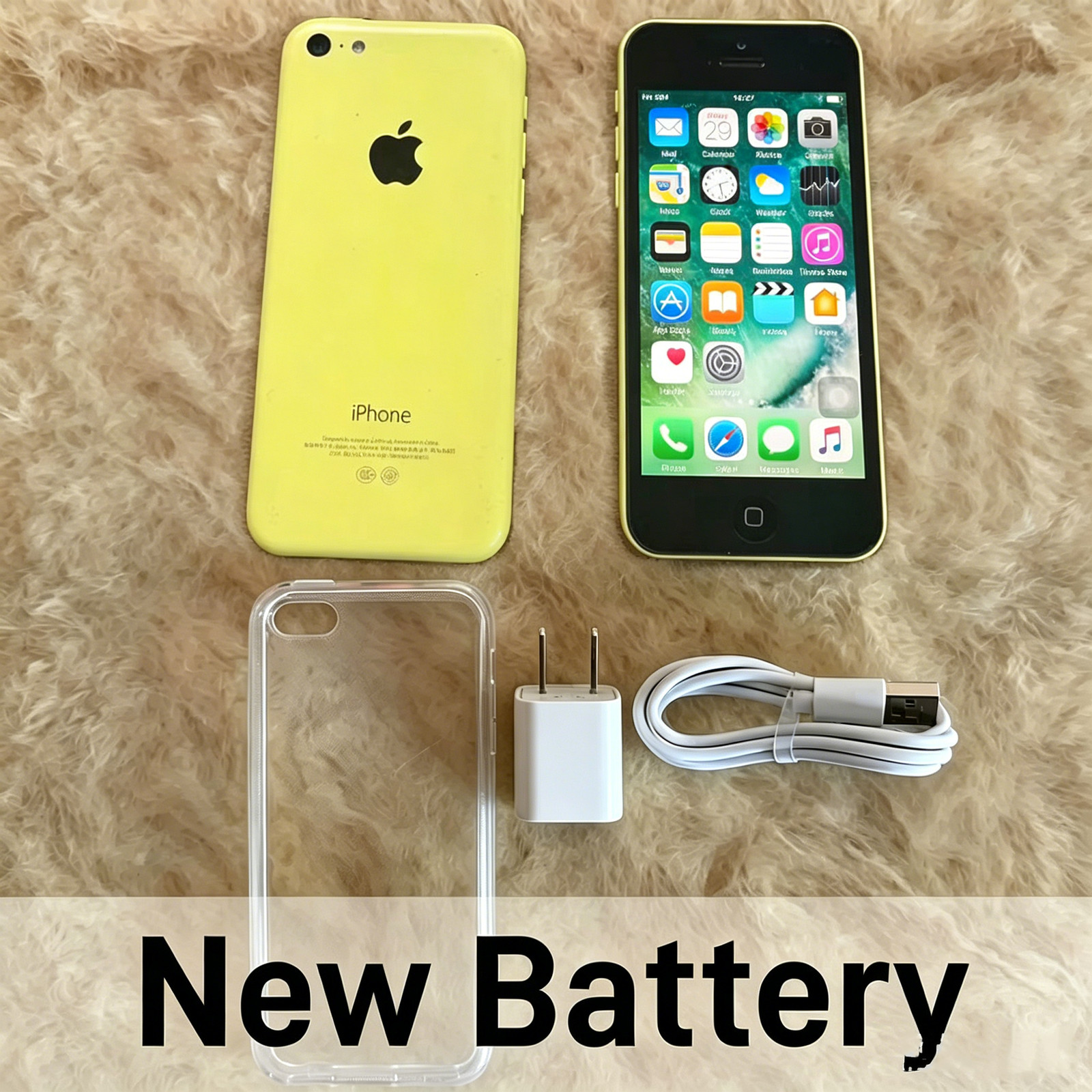 Yellow Apple iPhone 5c - 8 GB / 16 GB / 32GB -Unlocked New Battery