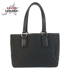 Borsa a tracolla Gucci nera GG tela pelle ferramenta argento usata dal Giappone