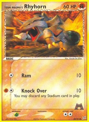 Pokemon Team Magma's Rhyhorn (68/100) Team Magma vs Team Aqua MP