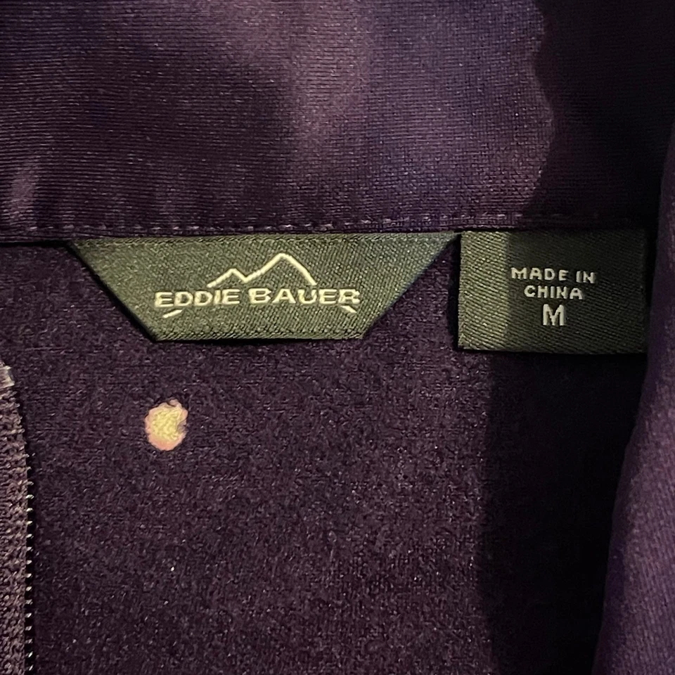 Top Pullover Eddie Bauer Cuarto Cremallera Mujer Mediano Púrpura Logo Lobo Atlético Foto 3 de 4