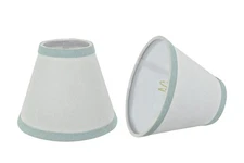 32044-2A Small Hardback Empire Shape Chandelier Clip-On Lamp Shade Set 2 Pack...