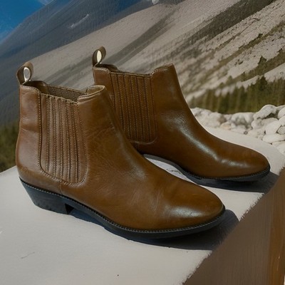 Lauren Ralph Lauren Women s Caramel Leather Ericka Ankle Boots Size 6.5
