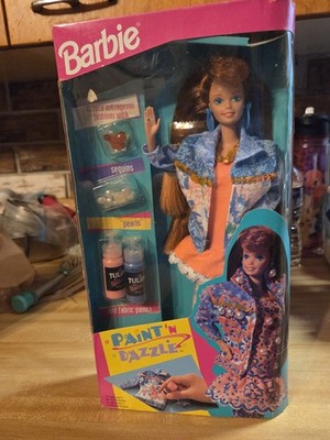 Vintage Paint n Dazzle Barbie Doll Redhead 1993 NRFB New