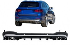Diffusor f&uuml;r Mercedes GLC SUV X253 Facelift 2015-19 GLC 43 Look Chrom Endrohre