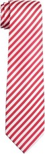Retreez Striped Woven Microfiber Boy's Tie - 8-10 years - Red and White Striped