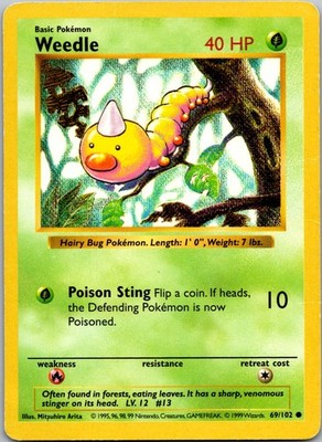 Weedle Common Base Set 069/102 HP