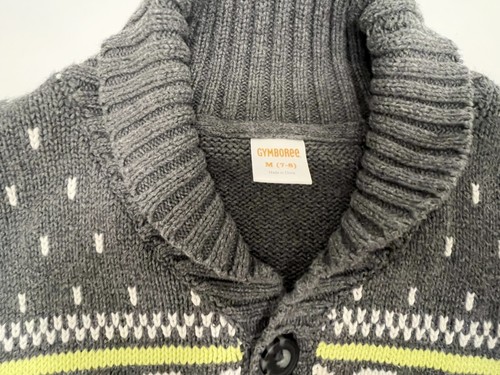 GYMBOREE Boys’ Button Front Long Slv Shawl Collar Fairisle Cardigan EUC- M(7-8) - Picture 5 of 8