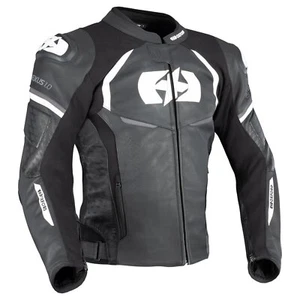 Oxford Products Nexus 1.0 Leather Motorcycle Jacket Black White