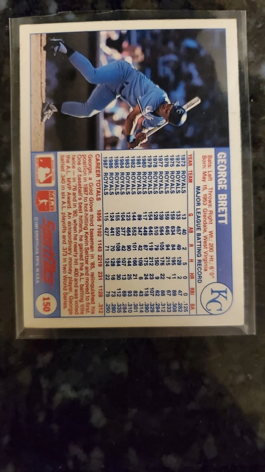 1988 Sportflics #150 George Brett Kansas City Royals Baseball Card Centered MINT - Image 2 of 2