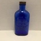 Vintage Phillips Milk of Magnesia Blue Glass Bottle with Metal cap
