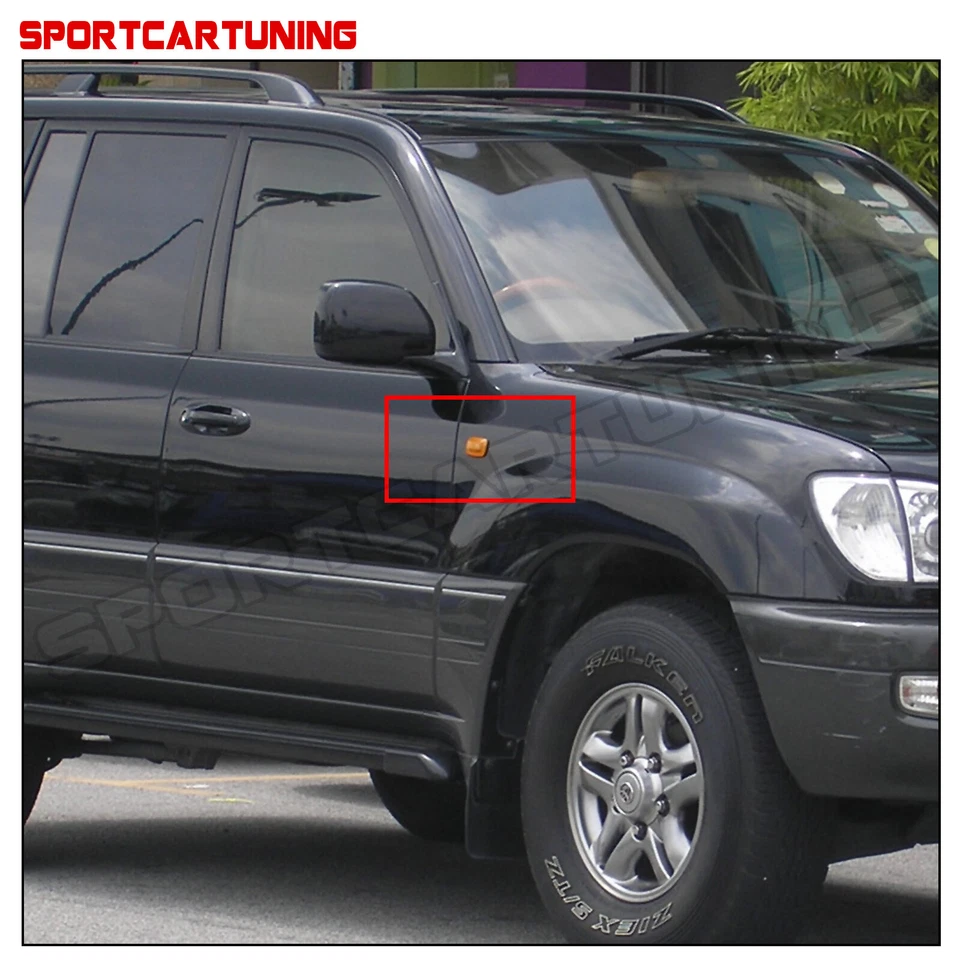 For 1984-2007 Toyota Land Cruiser LED Front Side Marker Lights Turn Signal Clear - Image 3 of 4