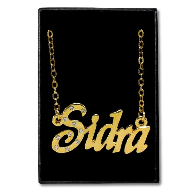 Gold Plated Name Necklace SIDRA Gift Ideas For Her Anniversary Pendant