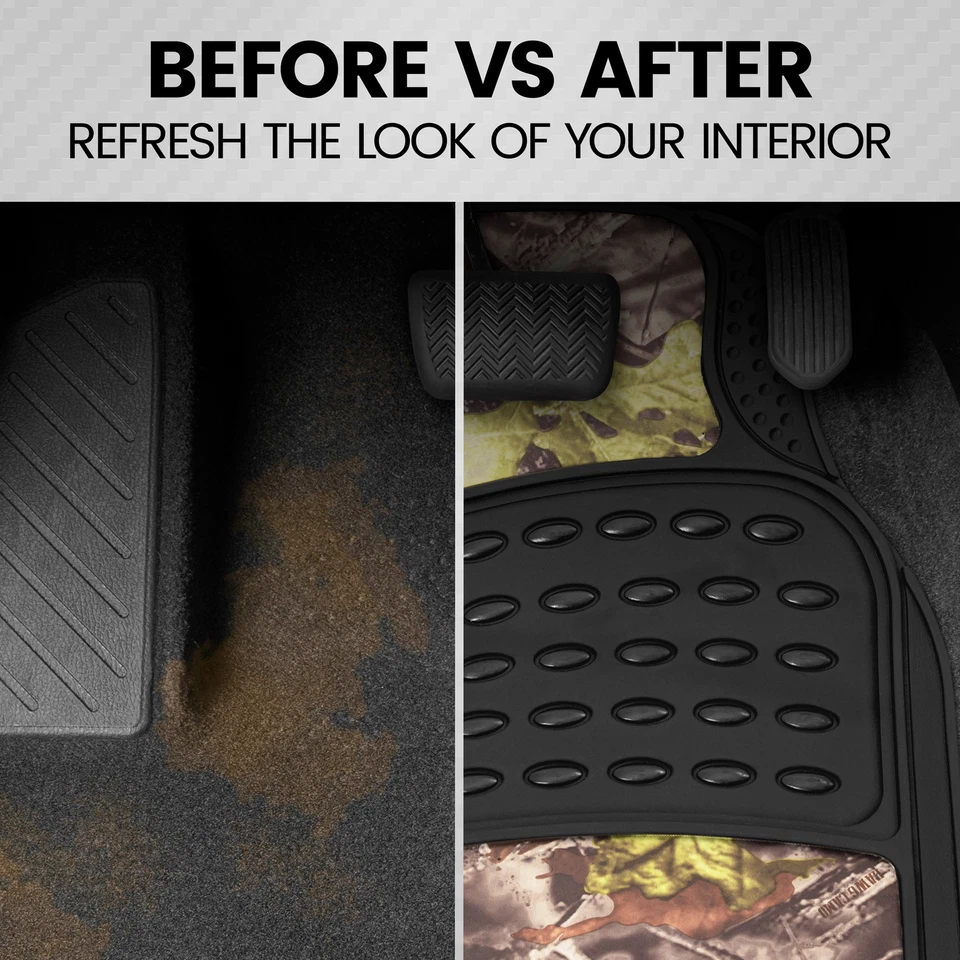Alfombrillas de goma camufladas de dos tonos de 4 piezas protección impermeable para todo tipo de clima Foto 4 de 4