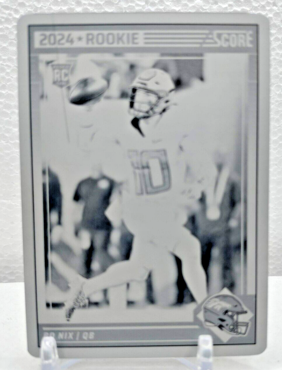 2024 Score Rookies Printing Plate Black 332 Bo Nix /1 (RC) for sale