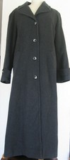 Jacques Vert 12 Very Long 51" Tall Fitted Cashmere Winter Coat Charcoal Grey
