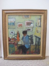 JACQUES BARTOLI French Framed Toulon L'Atelier the STUDIO Signed Oil Painting