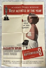 Original 1960 Butterfield 8 Movie Poster 41x27 Elizabeth Taylor