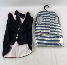 Doggydolly Small Dog Clothing Set Size 2XL Blue Stripe Jacket Tuxedo NEW F2