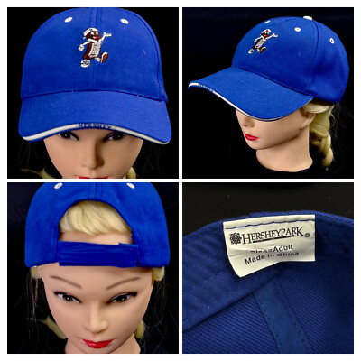 Hershey Park Chocolate Bar Man Blue Baseball Hat Cap Adjustable Hershey, PA