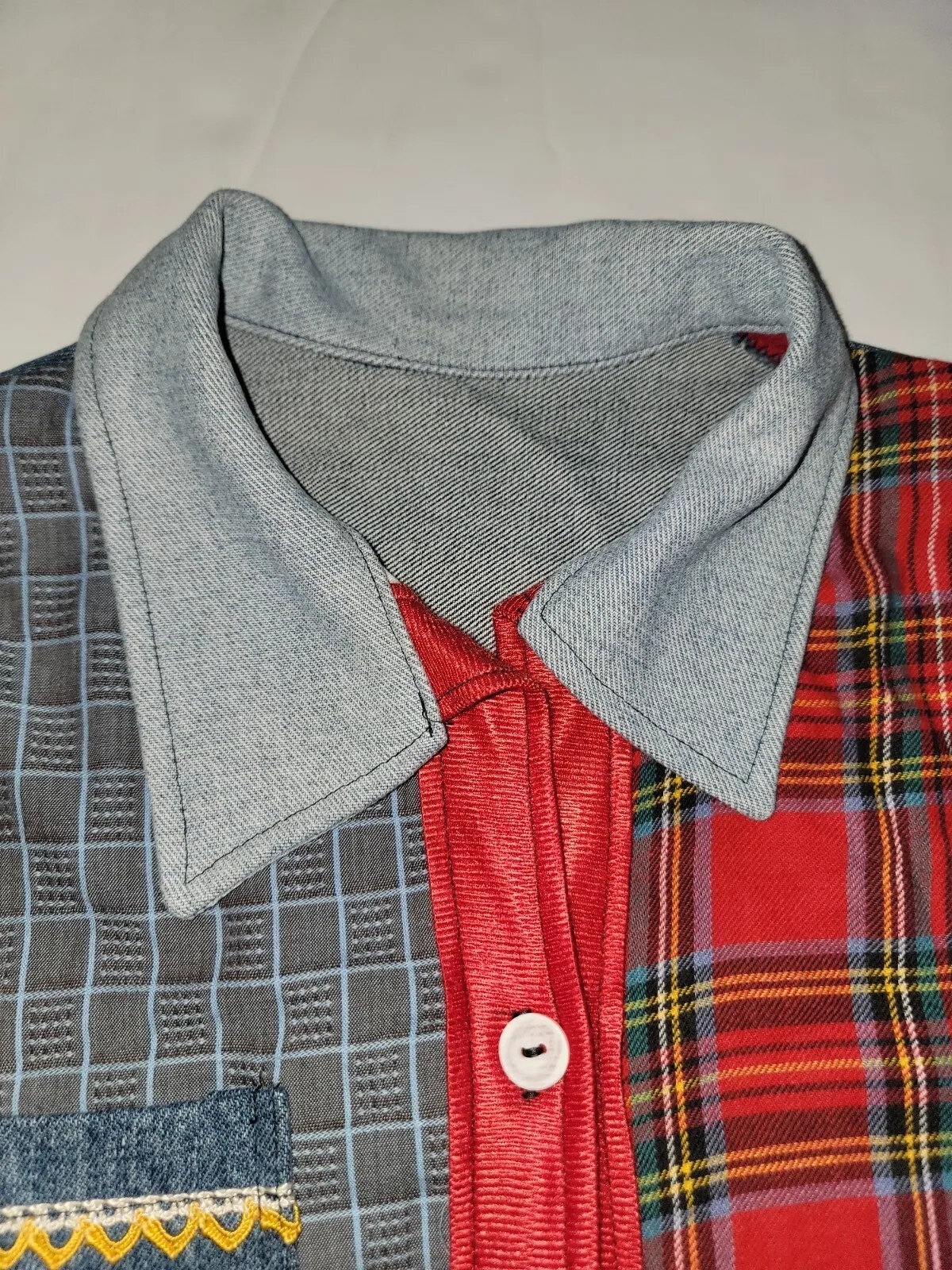 Womens Patchwork Handmade Button Jacket Long Slee… - image 9