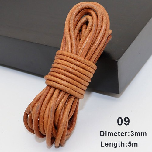 5 m Leather Cord Round Flat Rope String Necklace Bracelet Jewelry Cord Wire DIY - Picture 21 of 36