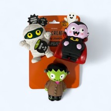 Flecos Halloween Hey Happy Haunting - Juego de tres juguetes de peluche chirriantes para perros