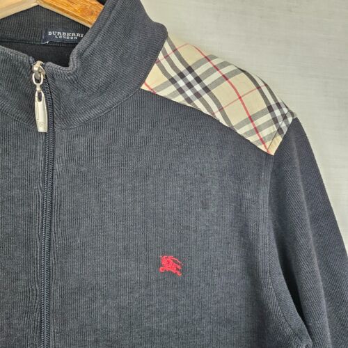 Sudadera Burberry London Para Hombre Pequeña Negra a Cuadros Nova Hombro Cremallera Completa - Imagen 3 de 20