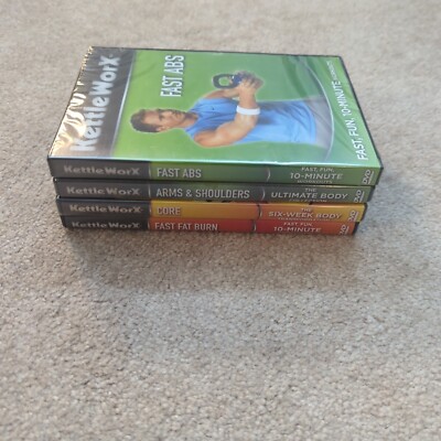 Kettle WorX The Six-Week Body Transformation. Lot of 4 DVDs. 3 Are New. 1 Used