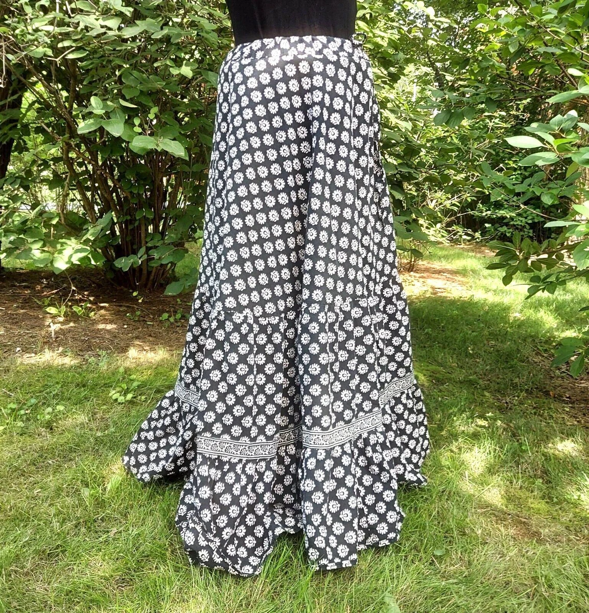 Black festival maxi skirt cheap