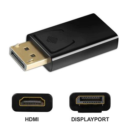 #ad New Display Port to HDMI Male Female Adapter Converter DisplayPort DP to HDMI $2.57