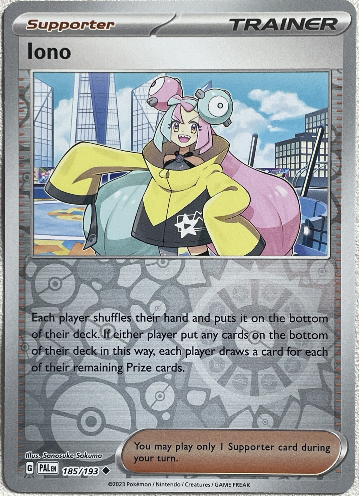 Iono Reverse Holo - 185/193 - Paldea Evolved Pokemon 2023