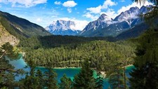 Landscape nature forest mountains pine trees Custom Gaming Mat Desk