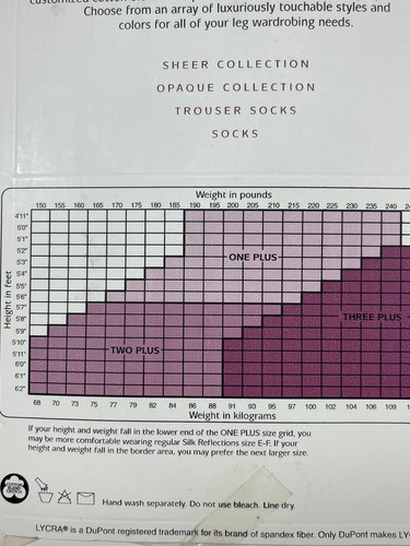 Vtg Hanes Silk Reflections Pantyhose Opaque Control Top Pearl Size 1 Plus - Picture 5 of 7