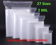 Clear Zip Seal Top Lock Plastic Bags 2Mil Reclosable Jewelry Zipper Pill Baggies