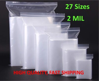 #ad #ad CLEAR 2 MIL ZIP SEAL BAGS POLY PLASTIC RECLOSABLE TOP LOCK ZIPPER 2MIL BAGGIES $7.45