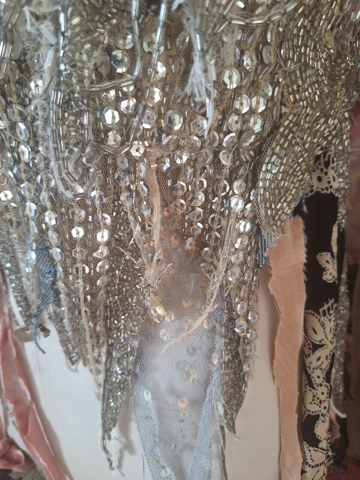 Vintage Inspired Patchwork Distressed Top Embelli… - image 14