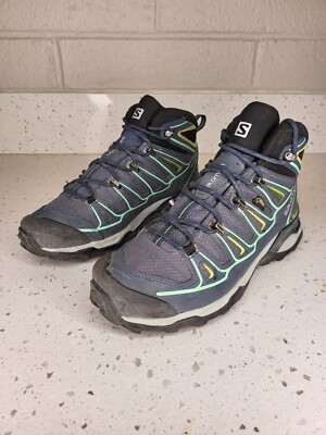 Salomon X-Ultra Mid 2 GTX Blue Gore-Tex Hiking Books Women's Size 7.5
