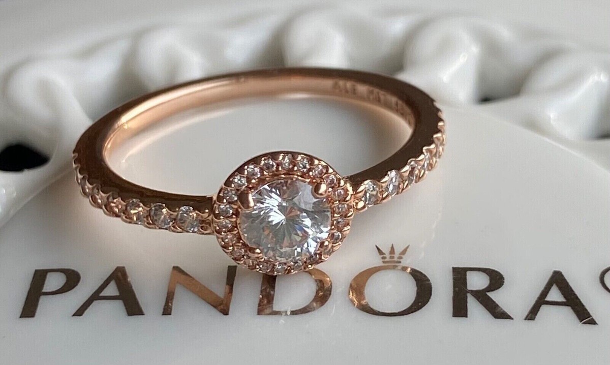 Authentic Pandora ROSE Classic Sparkle Halo Ring #188861C01